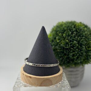 925 Silver Solid Bangle "Dot" Bracelet